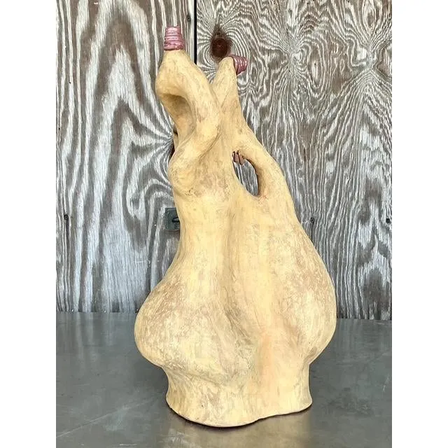 Vintage Boho Monumental Abstract Studio Pottery Vase — additional photo 7