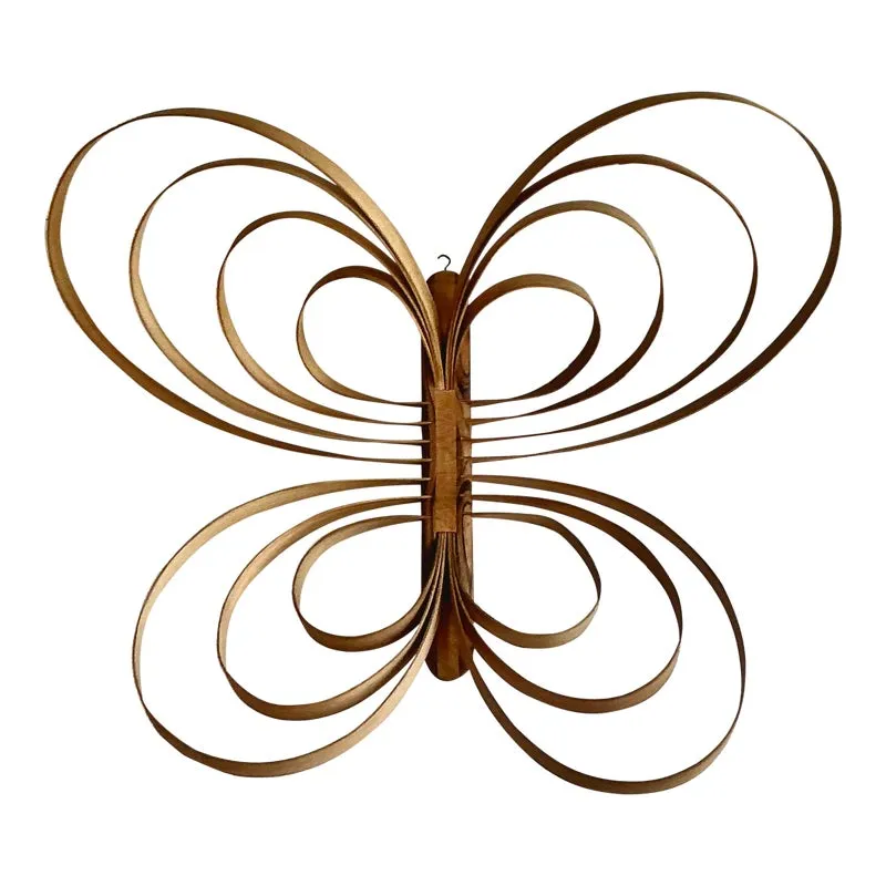 Vintage Boho Monumental Bent Wood Butterfly — additional photo 1