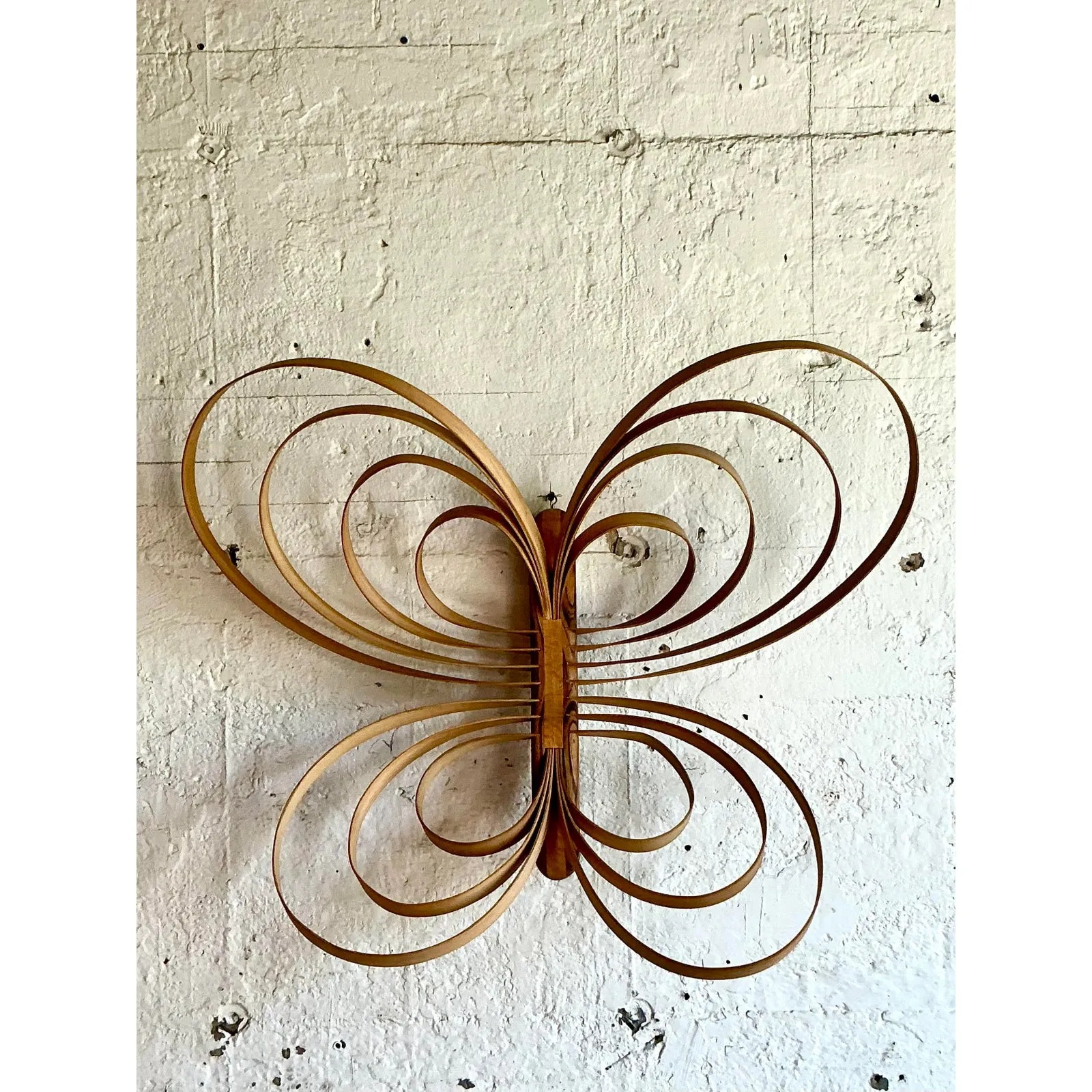 Vintage Boho Monumental Bent Wood Butterfly — additional photo 2