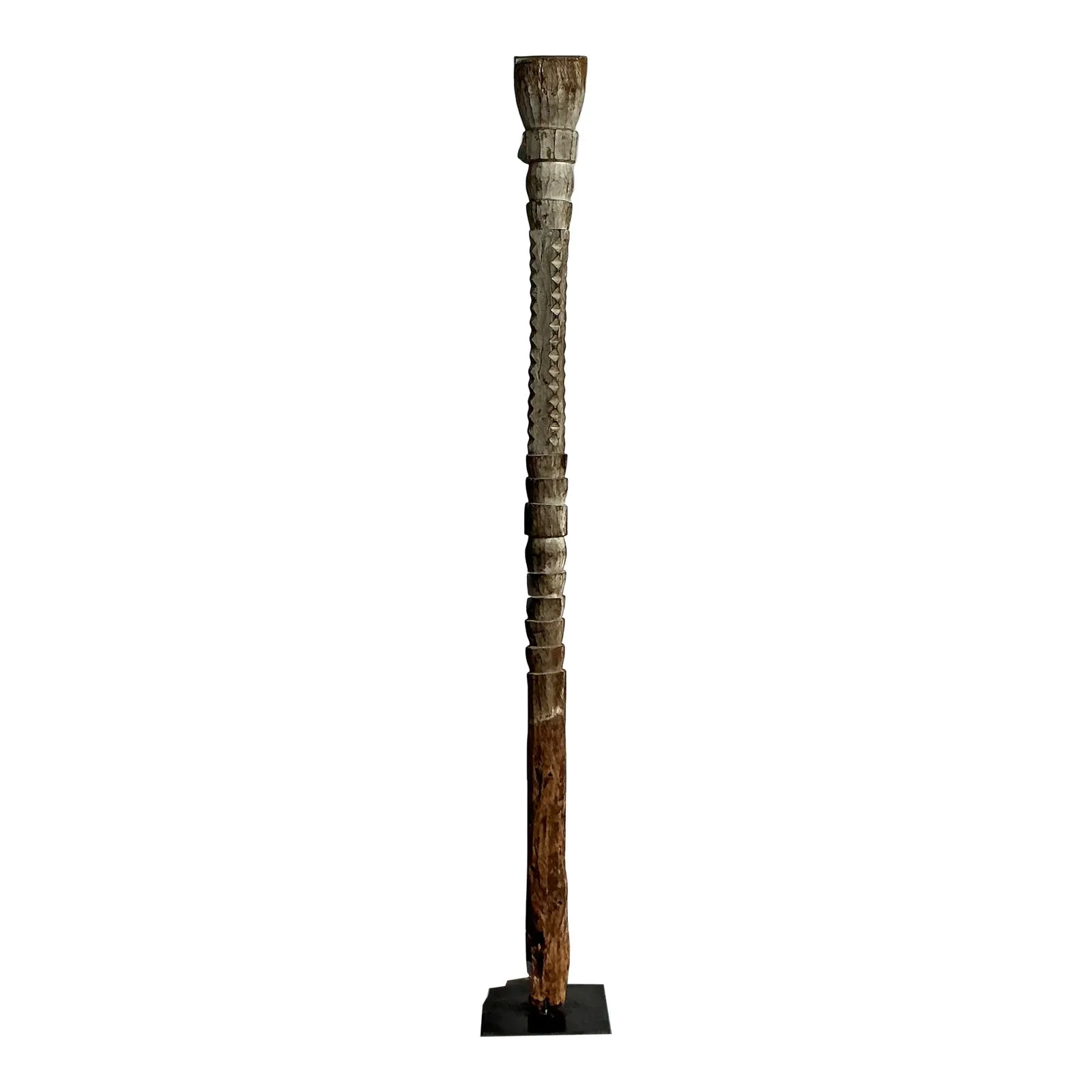 Vintage Boho Monumental Carved Totem Sculpture — additional photo 1