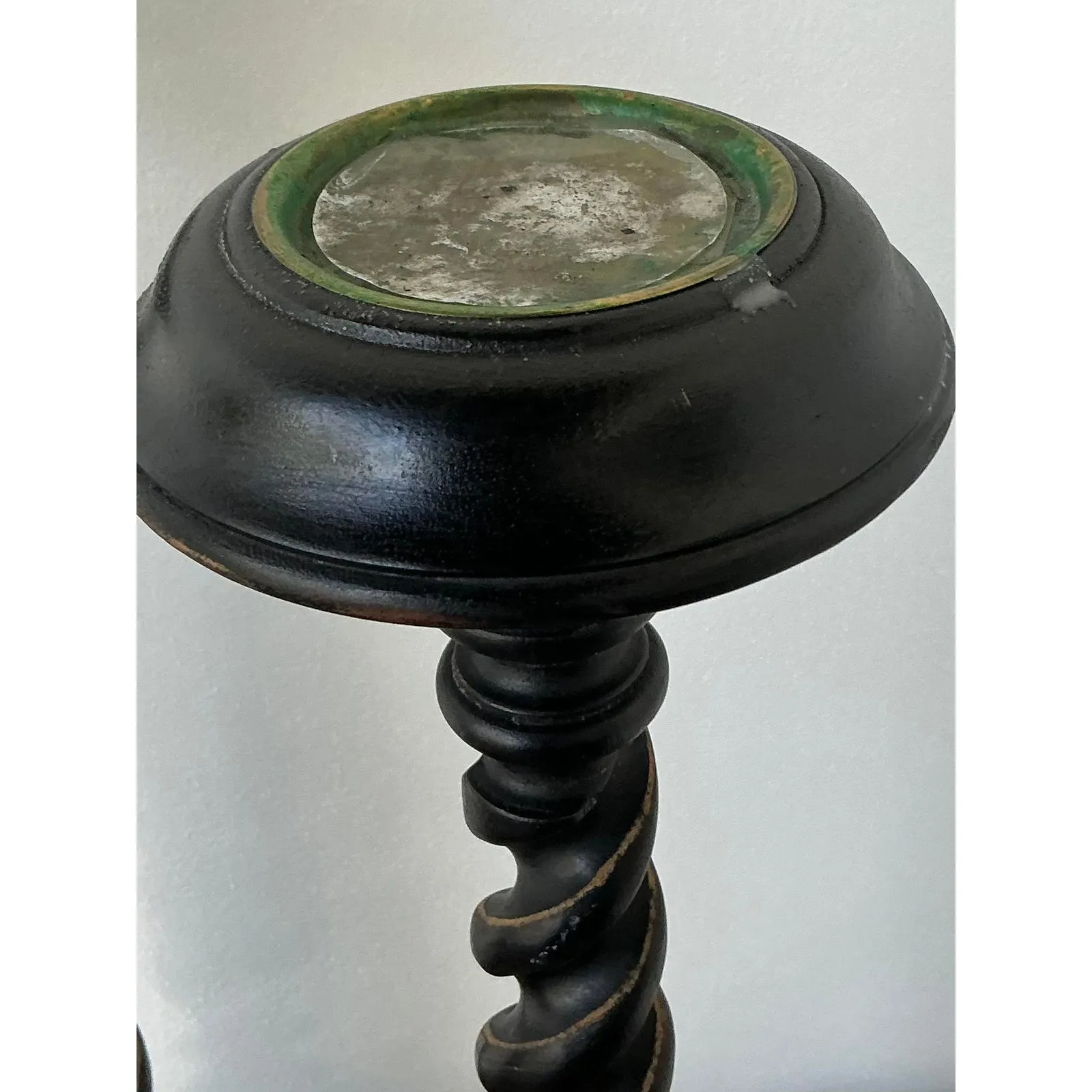 Vintage Boho Monumental Distressed Barley Twist Candlesticks - Set of 3 — additional photo 3