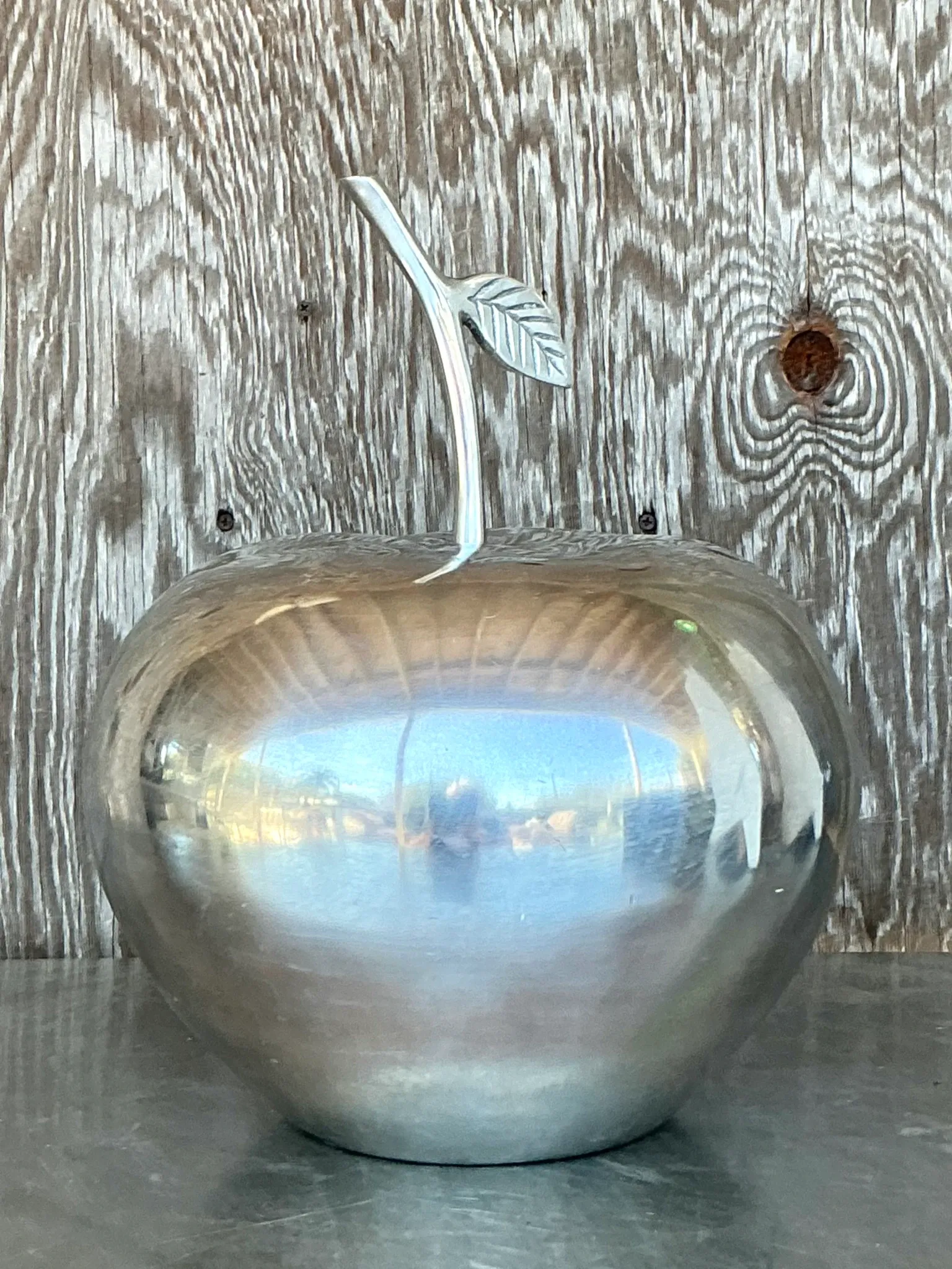 Vintage Boho Monumental Metal Apple  — additional photo 1