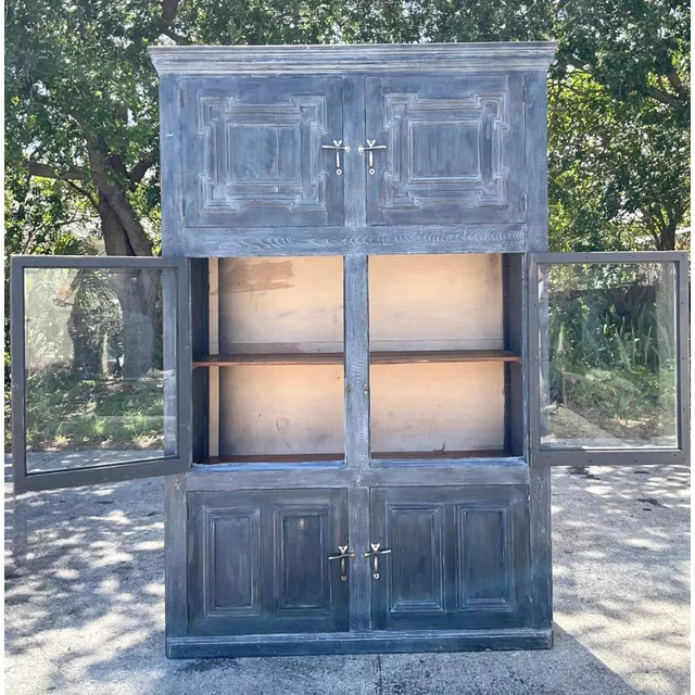 Vintage Boho Monumental Primitive Millwork Storage Cabinet — additional photo 1