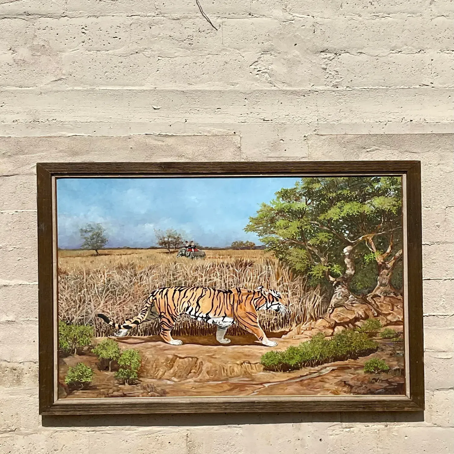 Vintage Boho Monumental Tiger Original Oil Painting on Canvas — additional photo 8