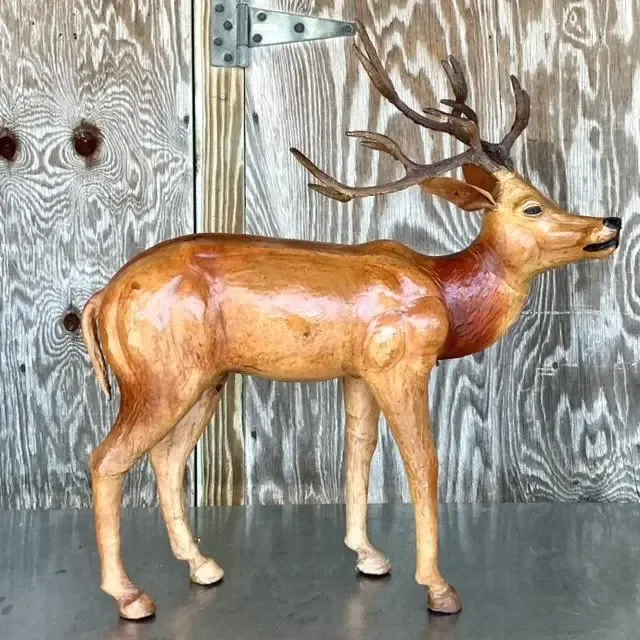 Vintage Boho Monumental Wrapped Leather Buck — additional photo 2
