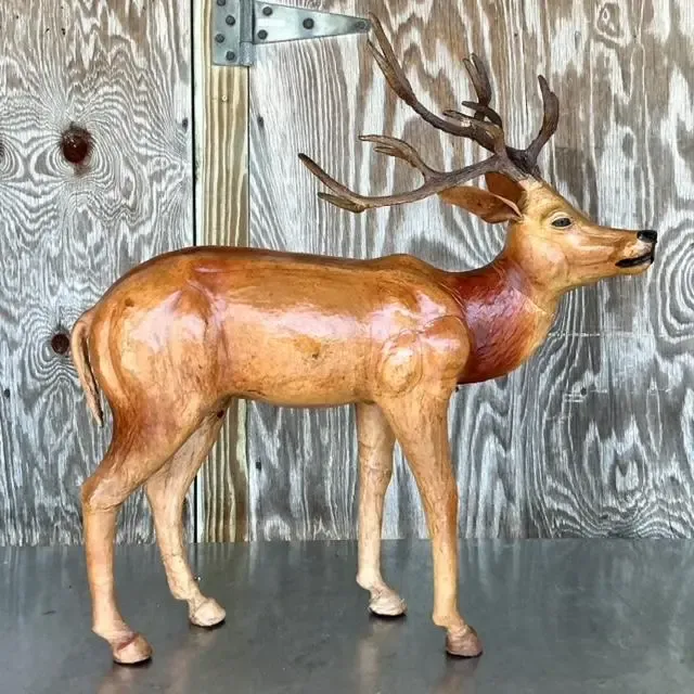 Vintage Boho Monumental Wrapped Leather Buck — additional photo 4
