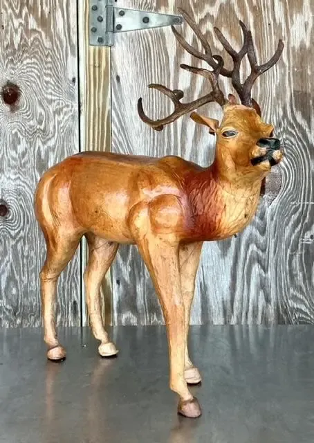 Vintage Boho Monumental Wrapped Leather Buck — additional photo 6