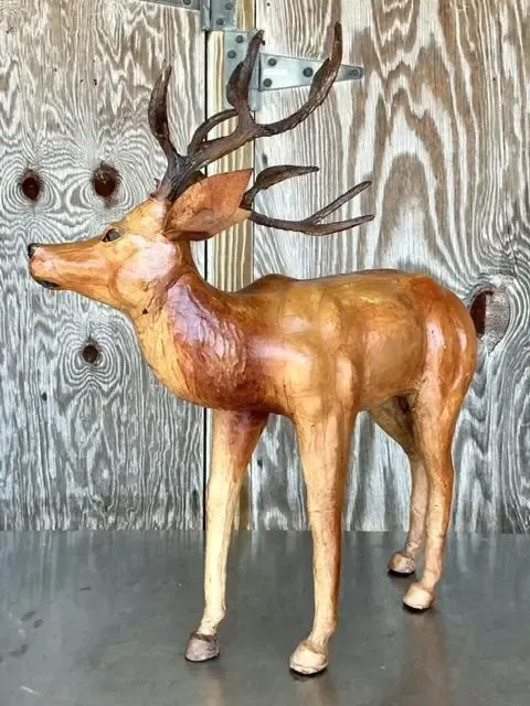 Vintage Boho Monumental Wrapped Leather Buck — additional photo 7