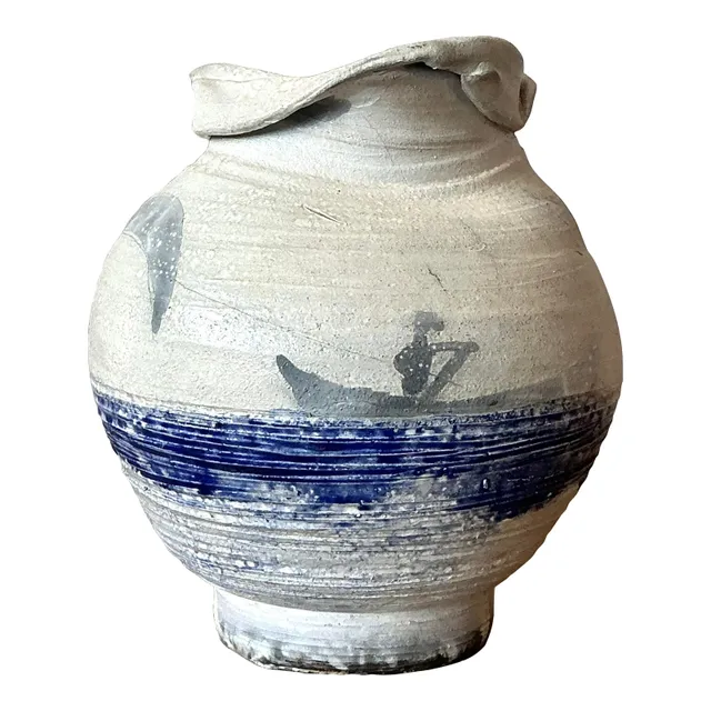 Vintage Boho Moonlight Studio Pottery Vase — additional photo 1