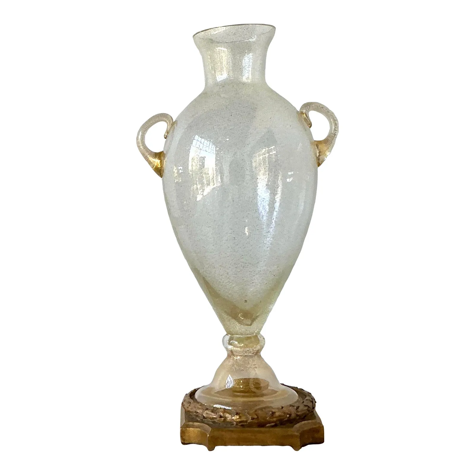 Vintage Boho Murano Glass Large Urn