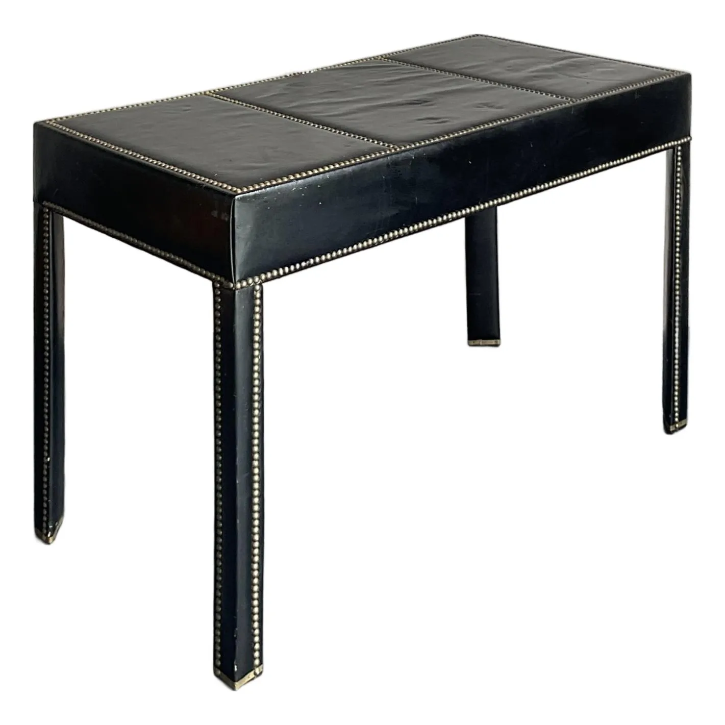 Vintage Boho Nailhead Leather Desk
