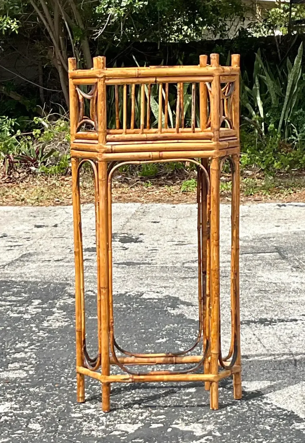 Vintage Boho Octagonal Bamboo Plant Stand — additional photo 6