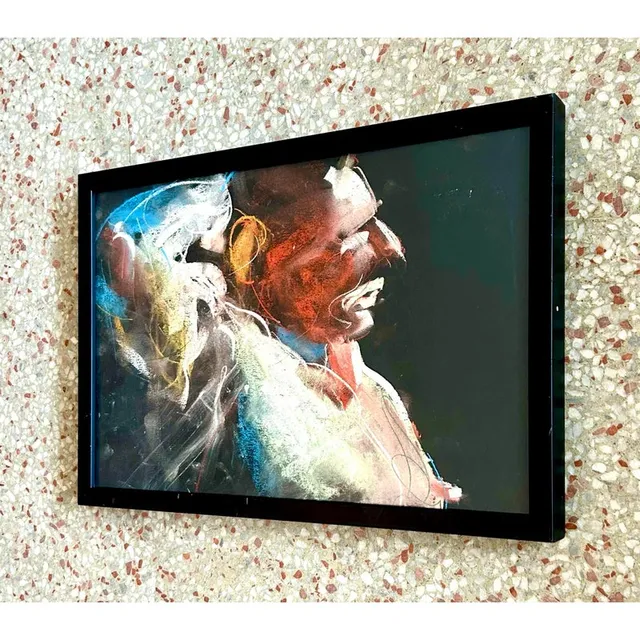 Vintage Boho Oil Crayon Figural Painting on Paper — additional photo 3