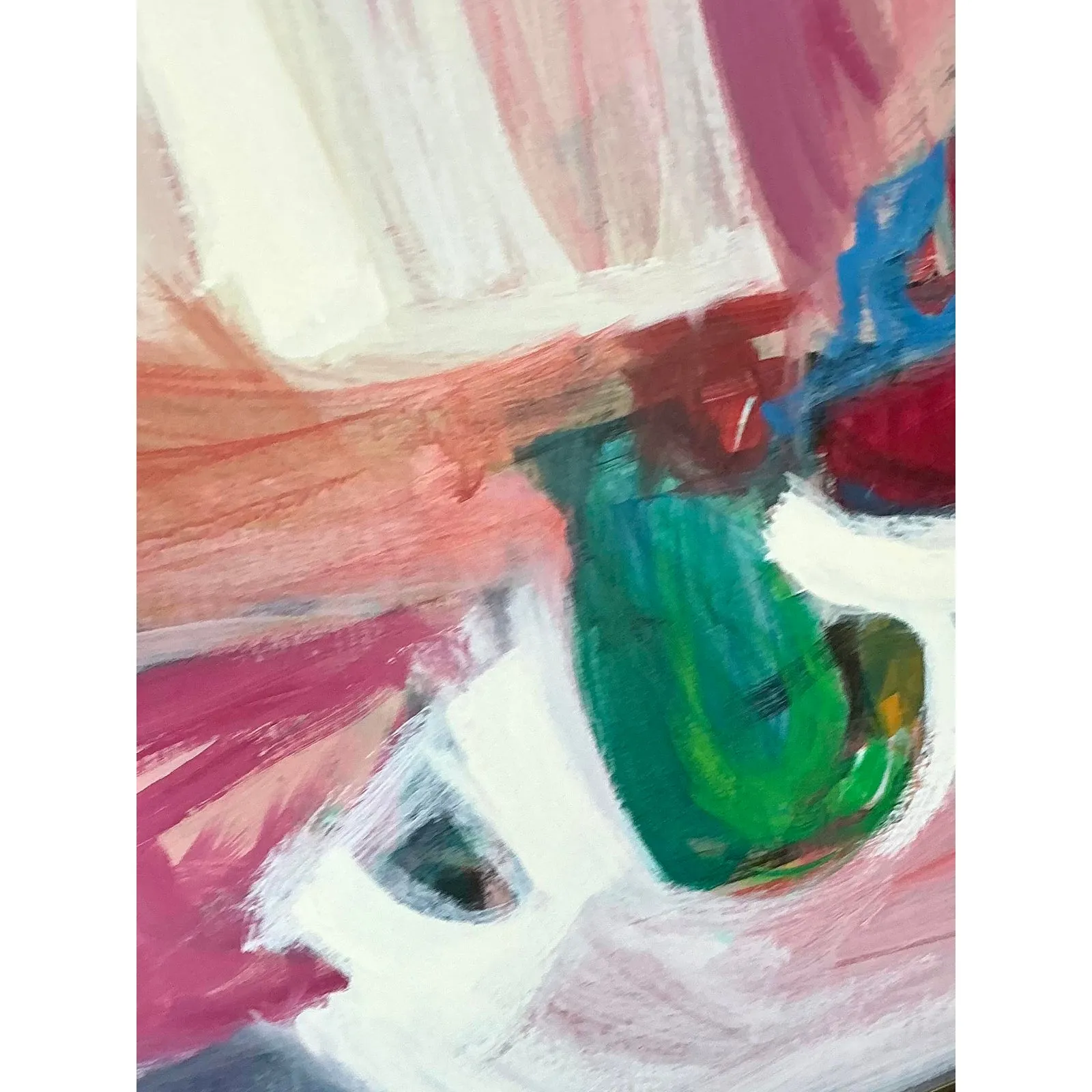 Vintage Boho Original 1966 Abstract Oil on Canvas — additional photo 4