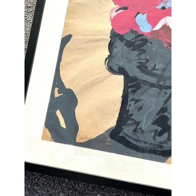 Vintage Boho Original 1975 Ice Cream Cone Painting on Paper — additional photo 2