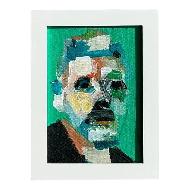 Vintage Boho Original Abstract Expressionist Oil Portrait on Canvas - Oil Paint, 5W x 7H — additional photo 2