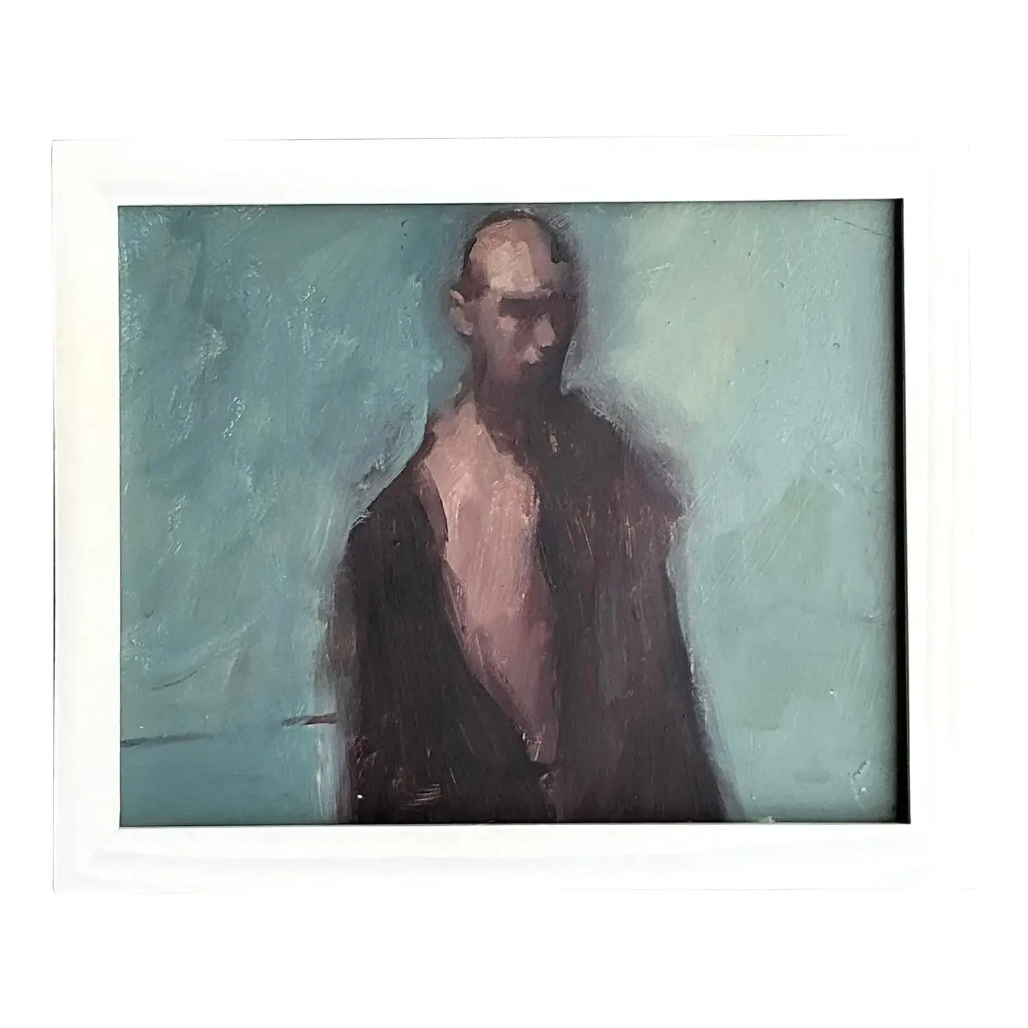 Vintage Boho Original Abstract Figural Oil Painting on Board — additional photo 1
