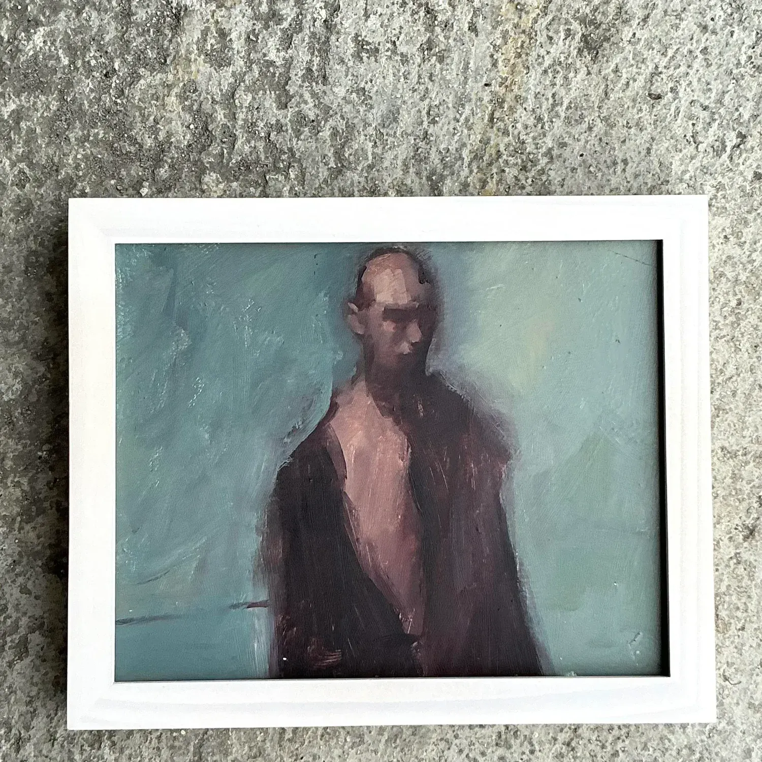 Vintage Boho Original Abstract Figural Oil Painting on Board — additional photo 7