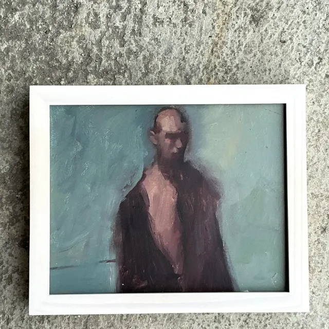 Vintage Boho Original Abstract Figural Oil Painting on Board — additional photo 7