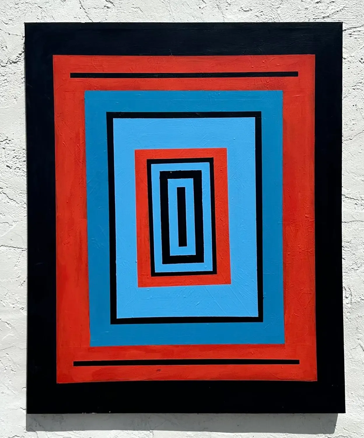 Vintage Boho Original Abstract Geometric Painting on Canvas — additional photo 5