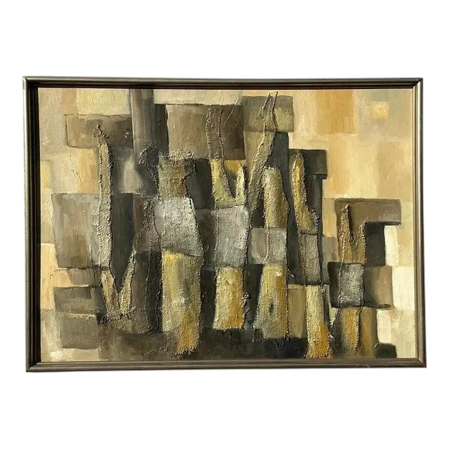 Vintage Boho Original Abstract Mixed Media on Canvas — additional photo 1