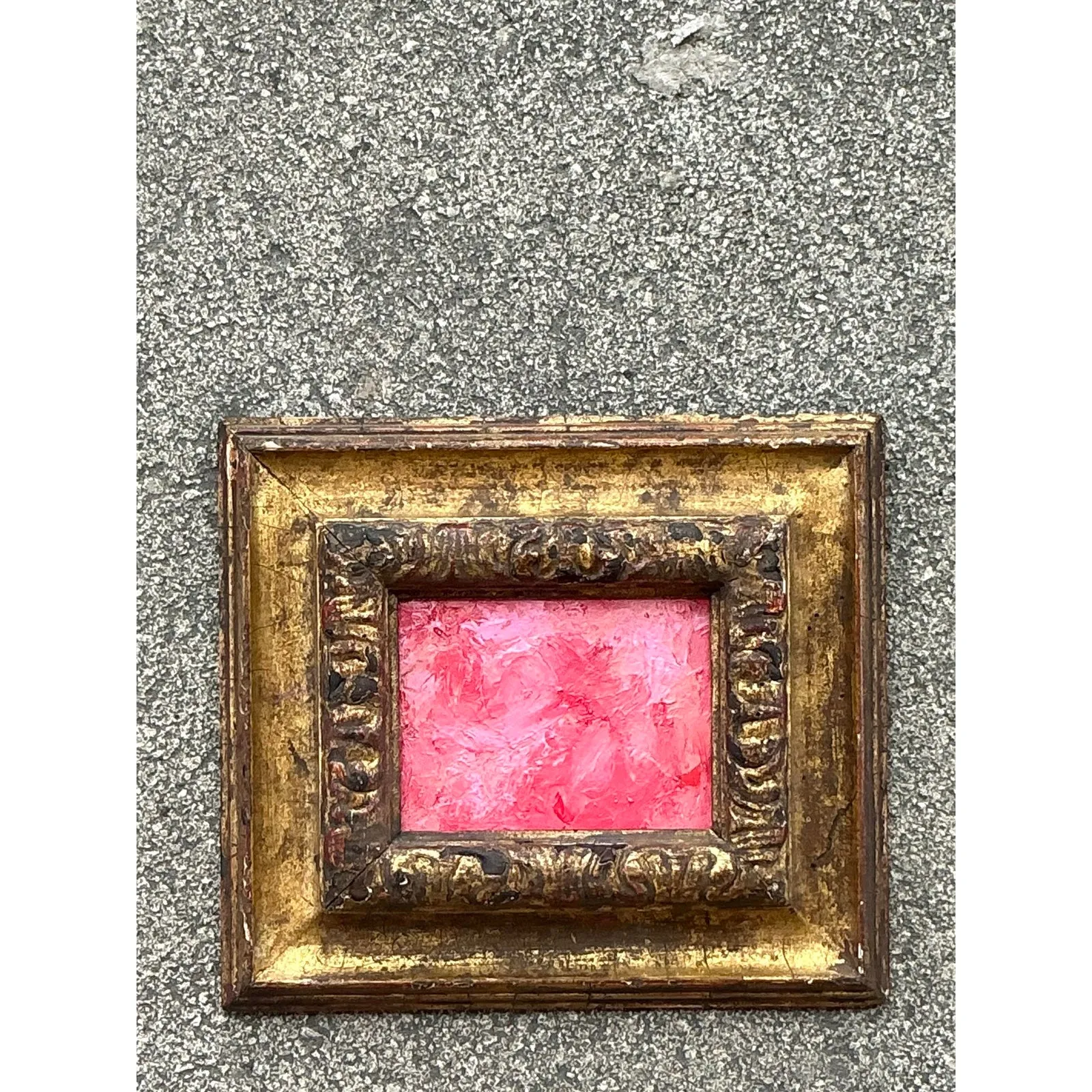 Vintage Boho Original Abstract Oil on Board — additional photo 1