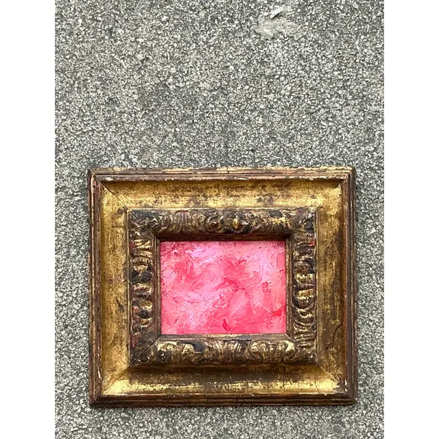 Vintage Boho Original Abstract Oil on Board — additional photo 1