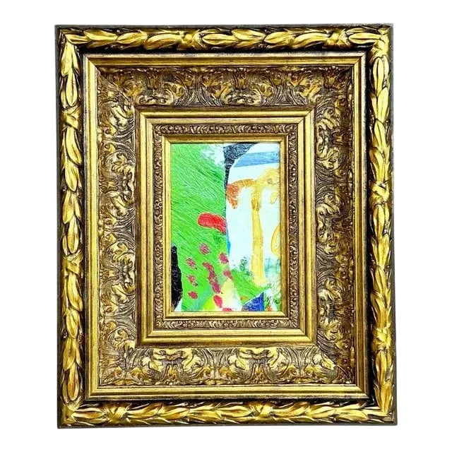 Vintage Boho Original Abstract Oil on Board - Oil Paint, 11.25W x 13.25H — additional photo 2