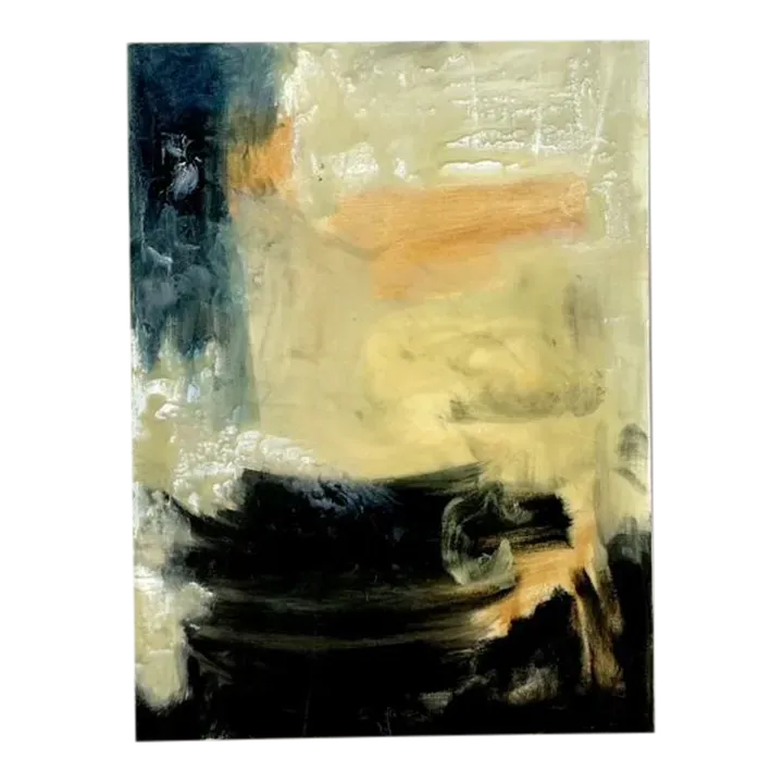 Vintage Boho Original Abstract Oil on Canvas - Canvas, 30W x 40H