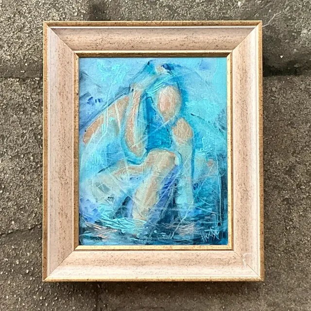 Vintage Boho Original Abstract Oil On Canvas — additional photo 2