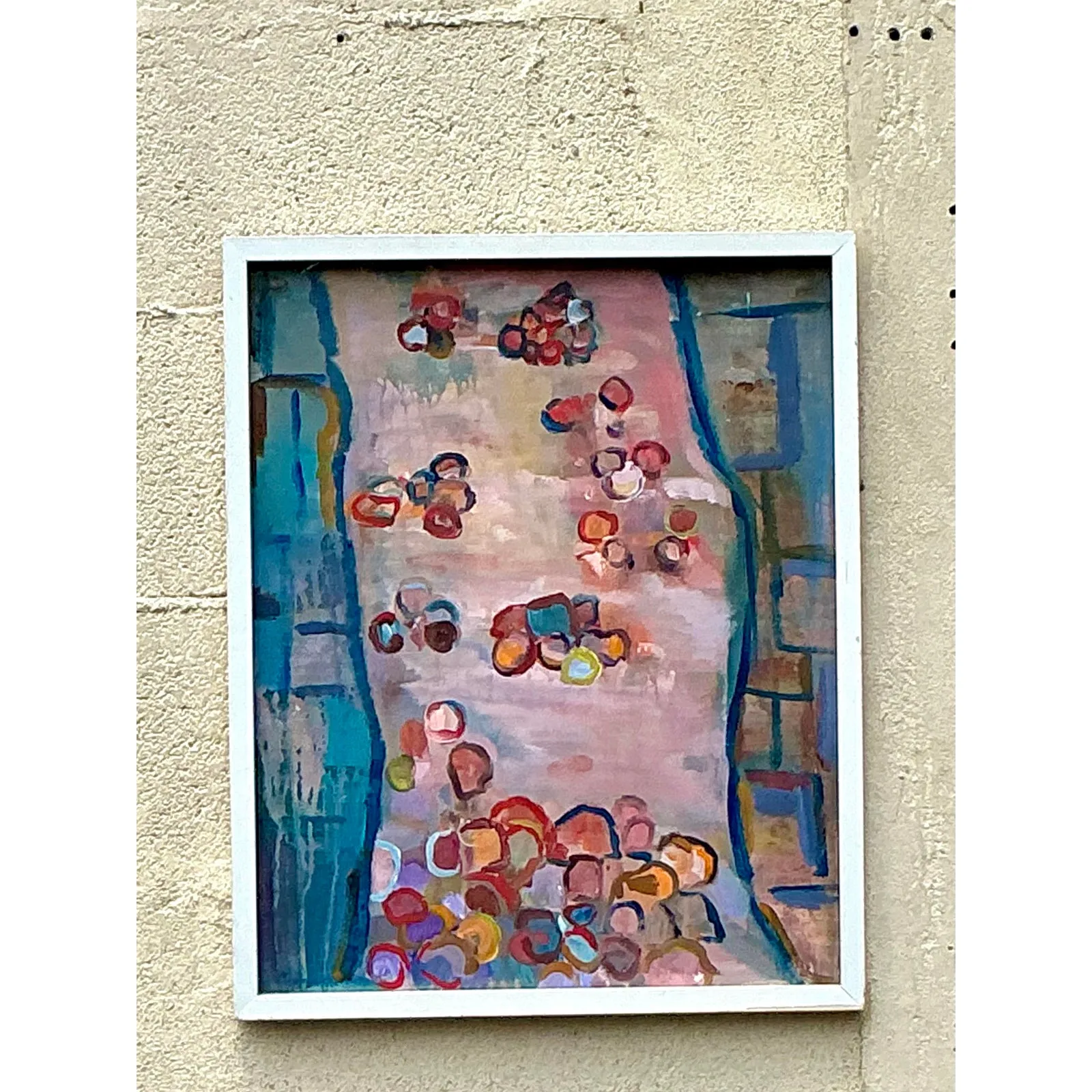 Vintage Boho Original Abstract Oil on Canvas - Oil Paint, 17W x 21H — additional photo 2