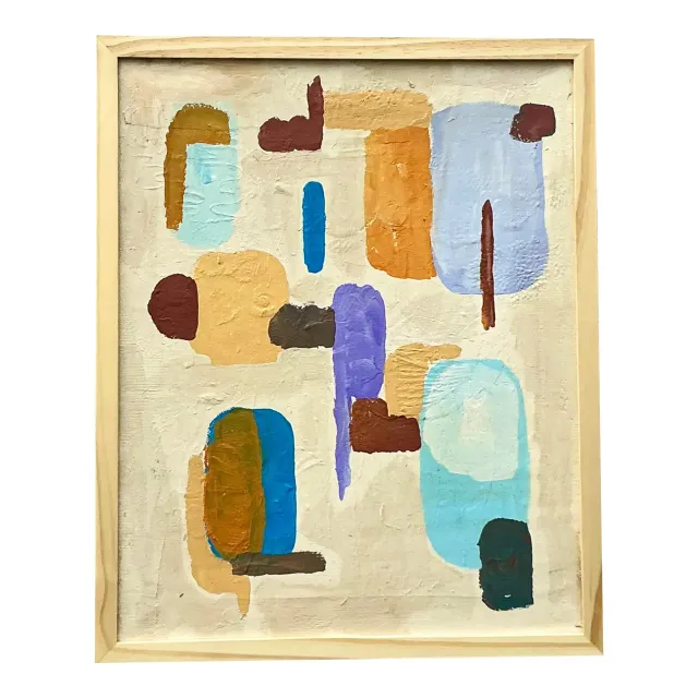 Vintage Boho Original Abstract Oil Paining on Canvas — additional photo 1