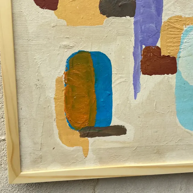 Vintage Boho Original Abstract Oil Paining on Canvas — additional photo 3