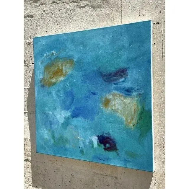 Vintage Boho Original Abstract Oil Painting on Canvas — additional photo 2