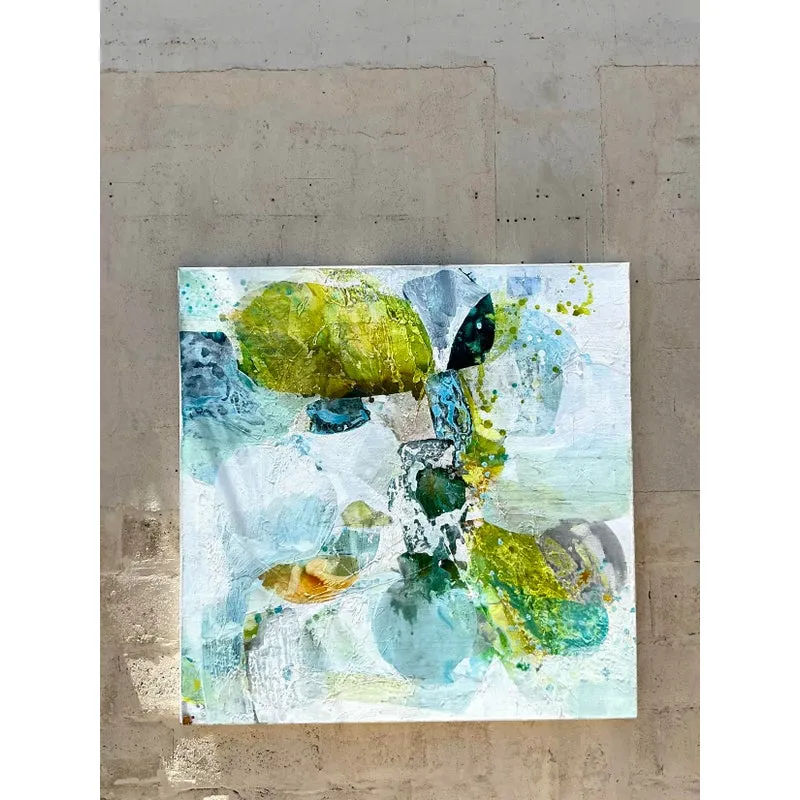Vintage Boho Original Abstract Oil Painting — additional photo 3