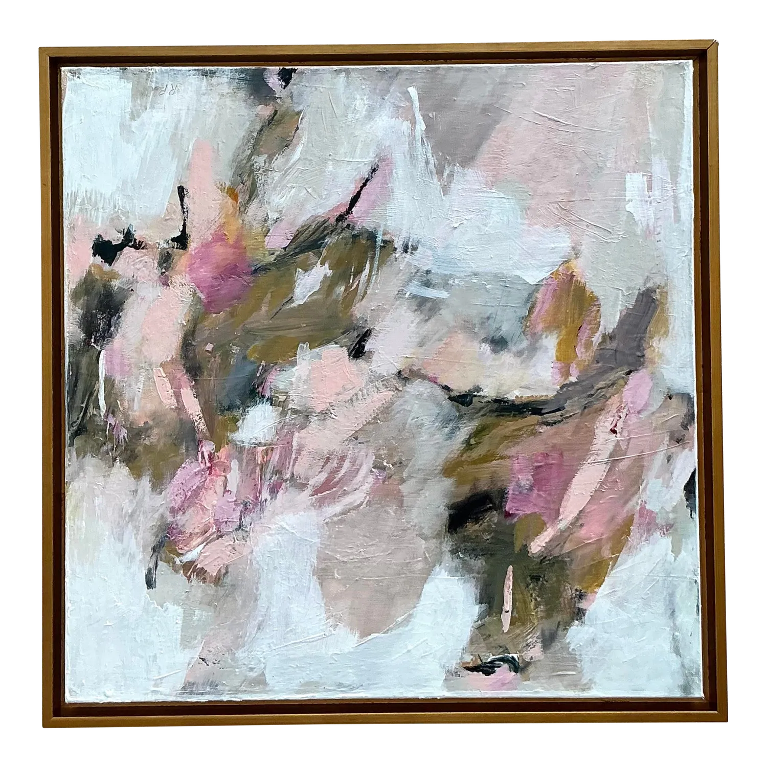 Vintage Boho Original Abstract Oil Painting on Canvas - Canvas, 28.75W x 22.75H