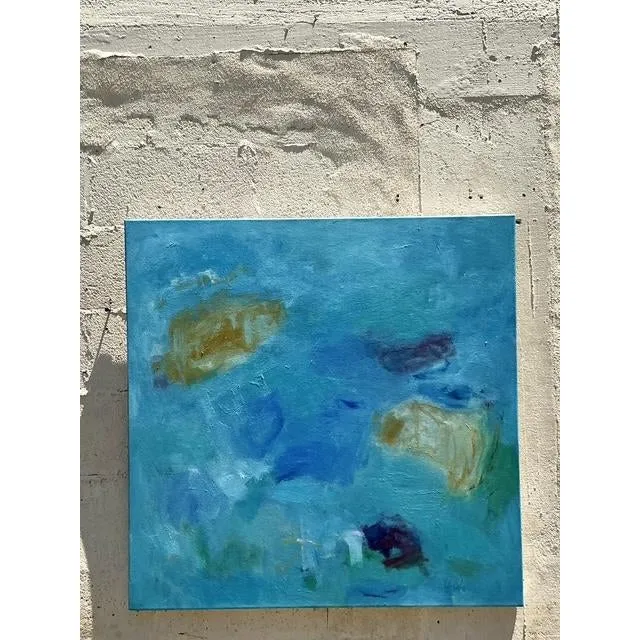 Vintage Boho Original Abstract Oil Painting on Canvas - Oil Paint, 36W x 36H — additional photo 6