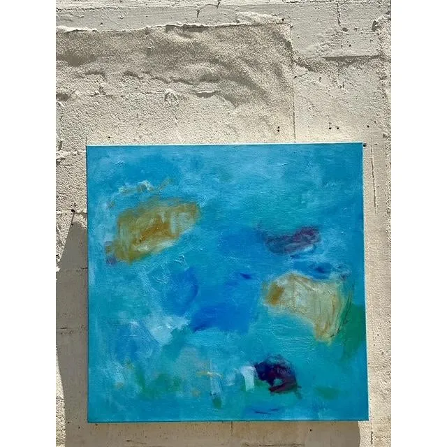 Vintage Boho Original Abstract Oil Painting on Canvas - Oil Paint, 36W x 36H — additional photo 7
