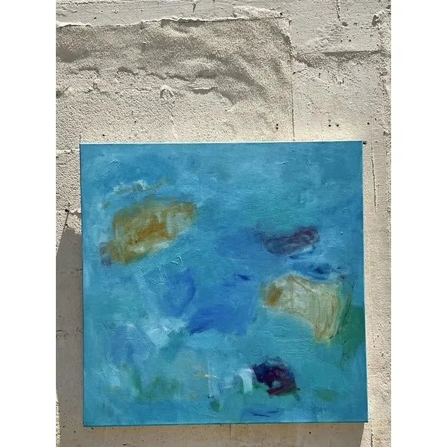 Vintage Boho Original Abstract Oil Painting on Canvas - Oil Paint, 36W x 36H — additional photo 8