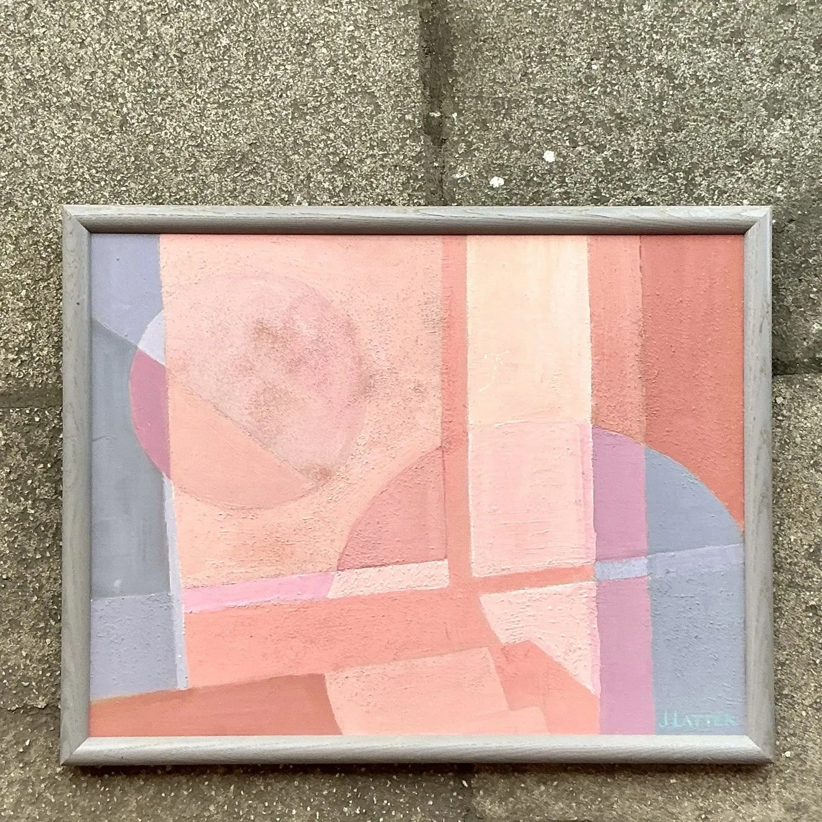 Vintage Boho Original Abstract Oil Painting on Canvas - Oil Paint, 19W x 15H — additional photo 5
