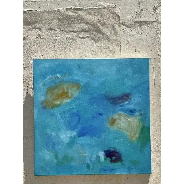 Vintage Boho Original Abstract Oil Painting on Canvas — additional photo 5