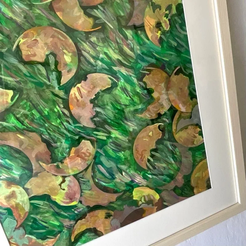 Vintage Boho Original Abstract Oil Painting on Paper — additional photo 1