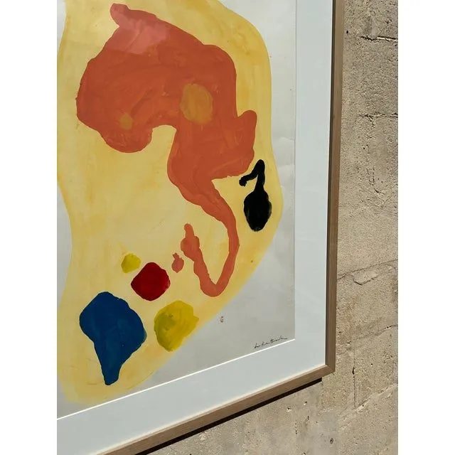 Vintage Boho Original Abstract Oil Painting on Paper