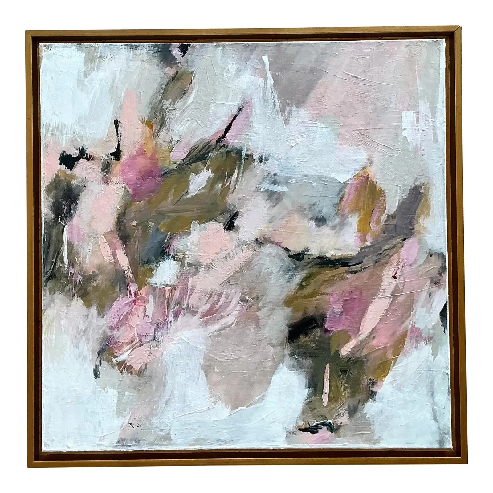 Vintage Boho Original Abstract Painting on Canvas — additional photo 1
