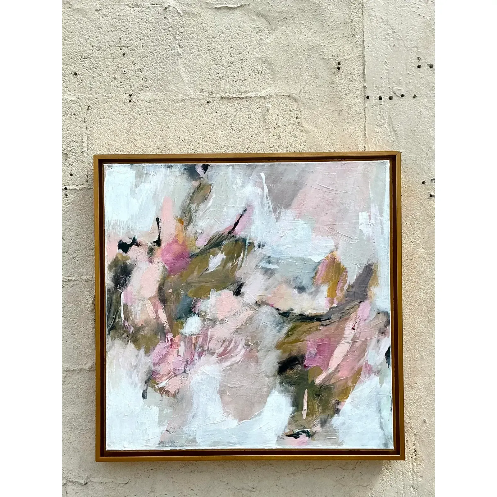 Vintage Boho Original Abstract Painting on Canvas — additional photo 2