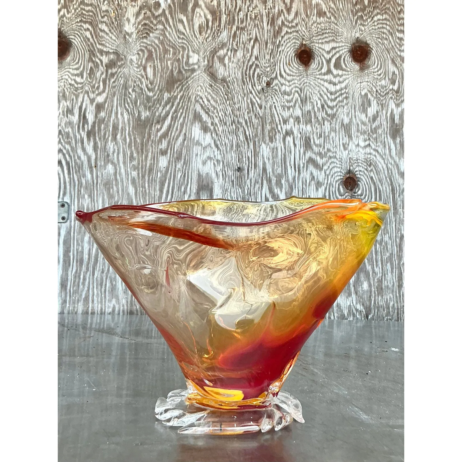 Vintage Boho Original Blown Glass Bowl — additional photo 3