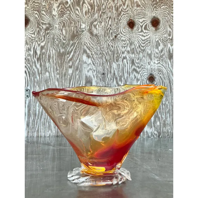 Vintage Boho Original Blown Glass Bowl — additional photo 4