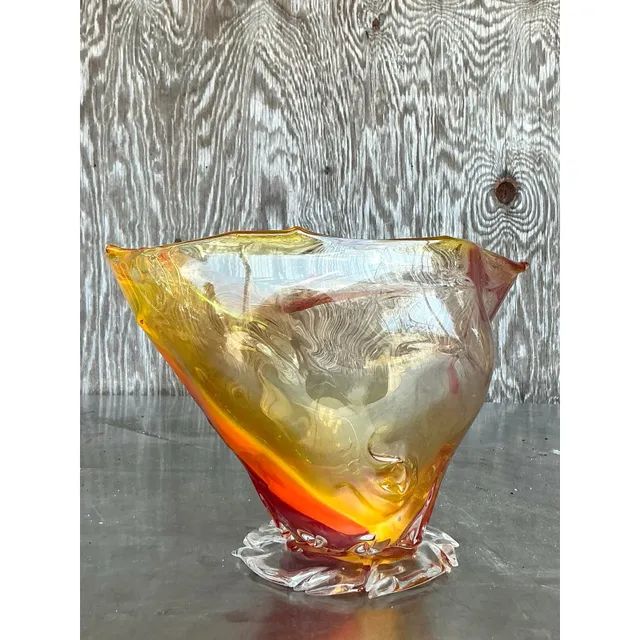 Vintage Boho Original Blown Glass Bowl — additional photo 5