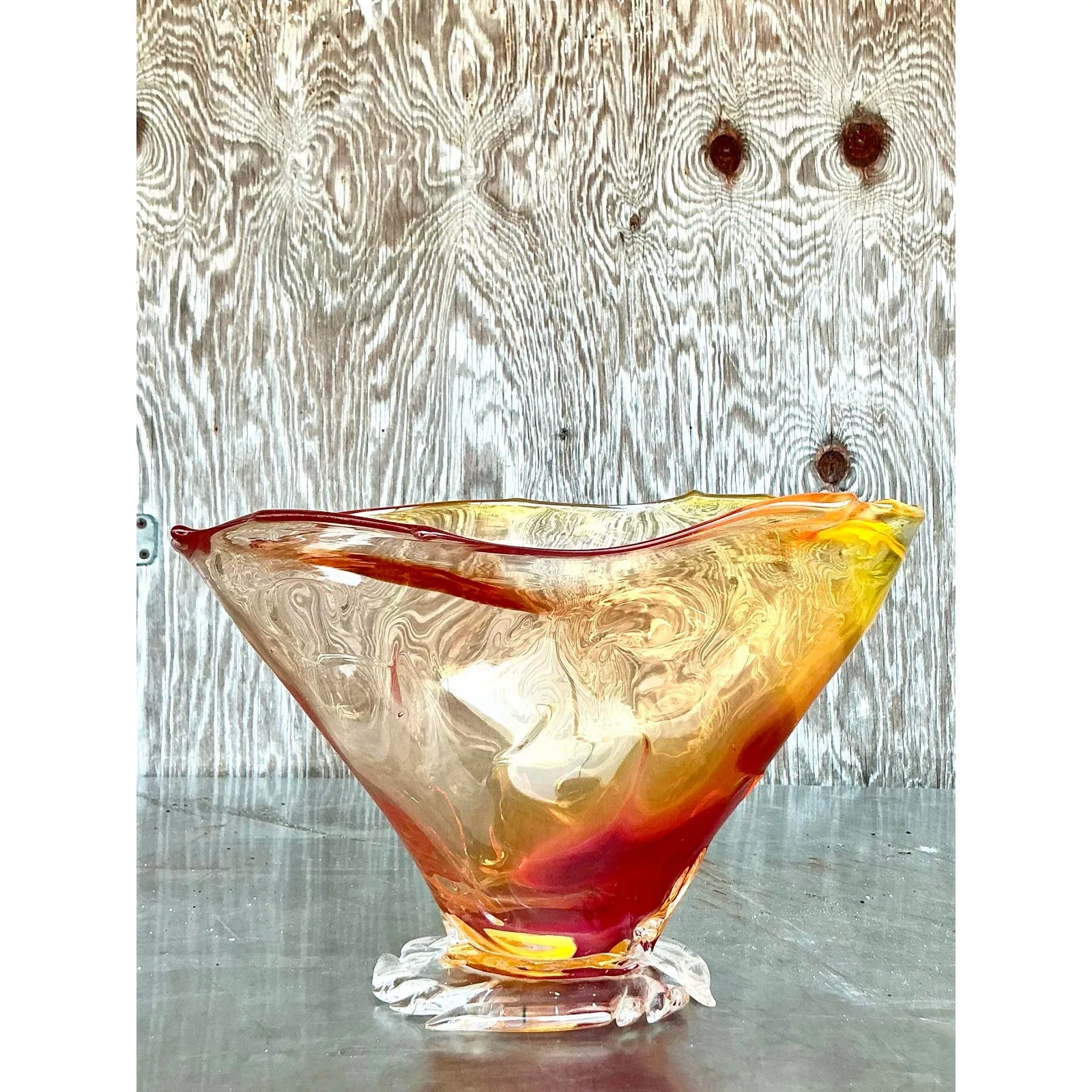 Vintage Boho Original Blown Glass Bowl — additional photo 7