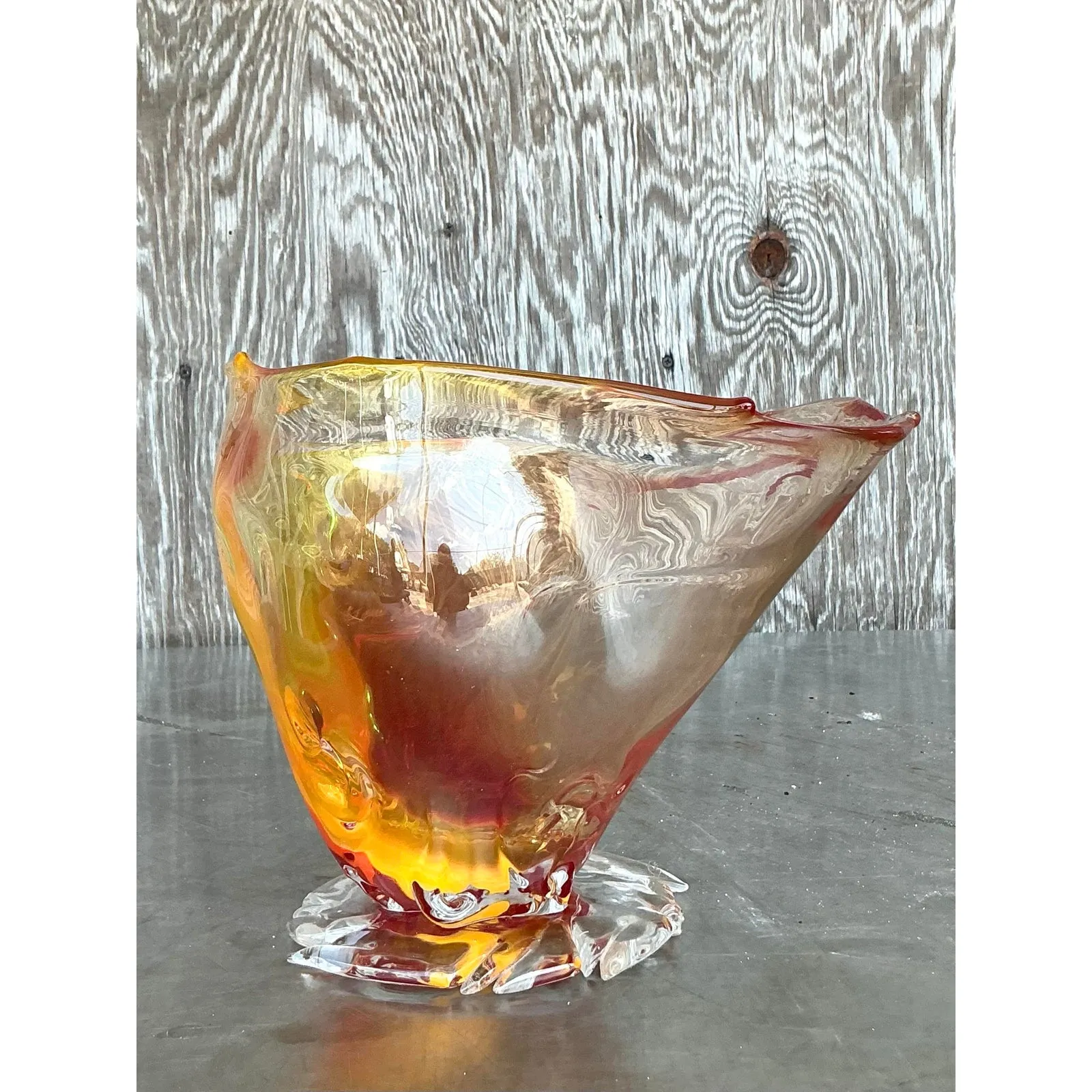 Vintage Boho Original Blown Glass Bowl — additional photo 8